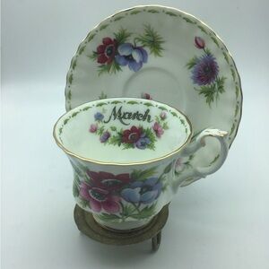 Royal Albert Flower of the Month Tea Cup and Saucer. March